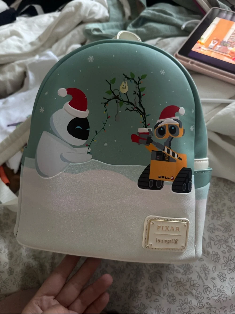 Loungefly WALL·E & EVE Holiday Kids Mini Backpack - Teal & White